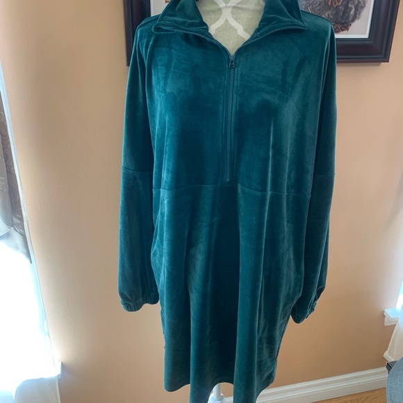 Anthropologie Velour Oversized Shirt Dress - Picture 3 of 8
